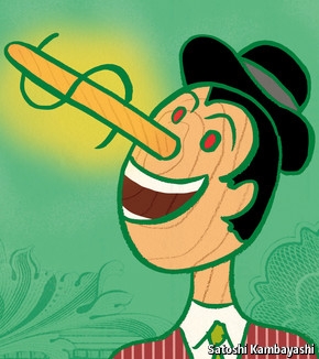 Lying cheating bankers pinocchio illustration